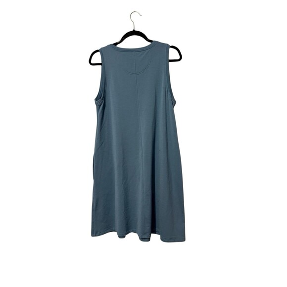 Wool& Merino Wool Swing Dress Size M Blue Sleeveless Pockets - Picture 3 of 6